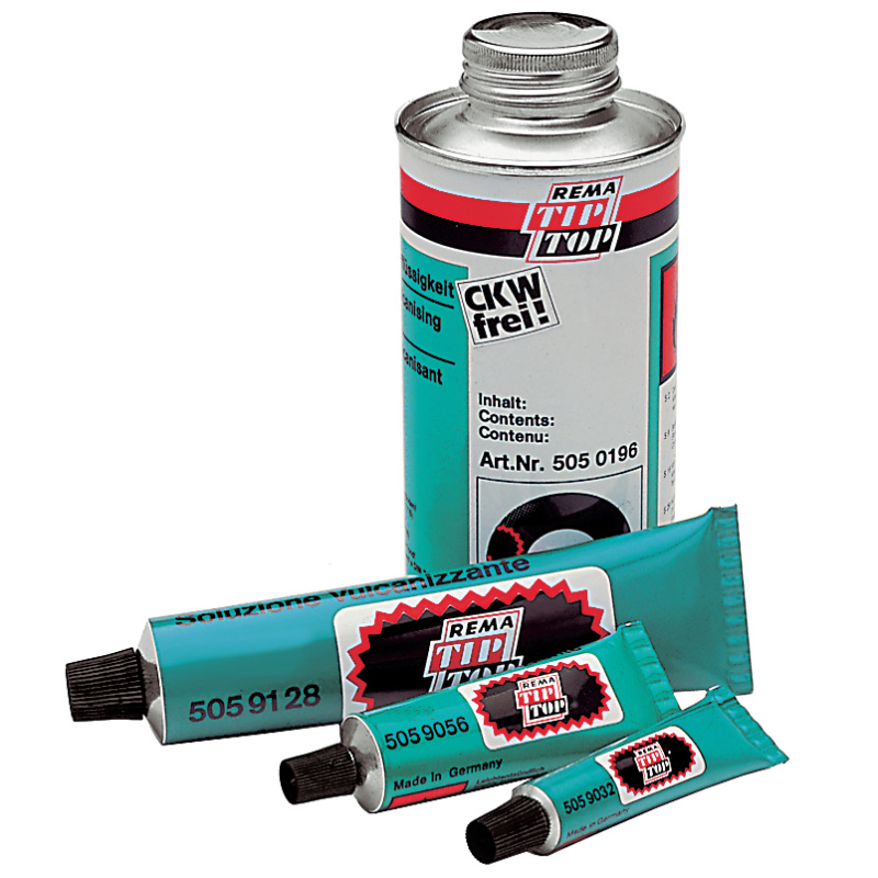 Вулканизирующая жидкость для камерных заплат с крышкой и кисточкой. 70г. банка REMA TIP TOP 505 9159