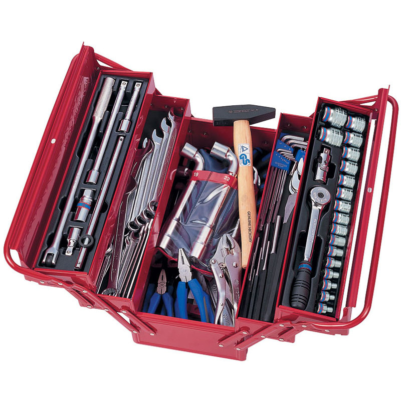 KING TONY Набор инструментов универсальный, раскладной ящик, 103 предмета 902-103MR