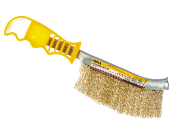 Щетка стальная с пластмассовой ручкой (12/120) BIBER 076240