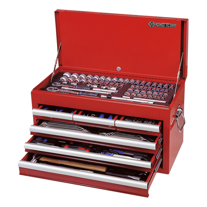 KING TONY Набор инструментов универсальный, выдвижной ящик, 219 предметов 911-000CR