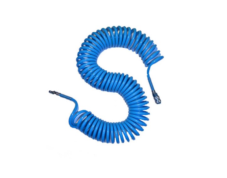 Шланг для пневматики 10 м (8*12мм) с фитингами витой полиу-тан ЕС830610