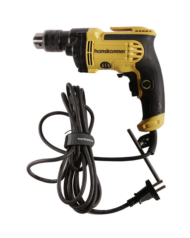 Дрель элект-ская PLATINUM,700Вт,0-1700об/мин, патрон 13мм,ПОНИЖАЮЩИЙ РЕДУКТОР,кабель 4 м Hanskonner 