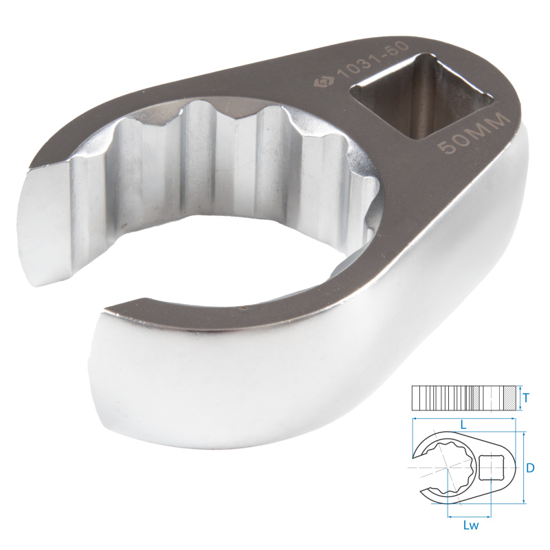 KING TONY Ключ разрезной (воронья лапка) 50 мм, 3/4" 1031-50R