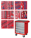 МАСТАК Набор инструментов "ПРОФИ" в красной тележке, 299 предметов 52-06299R